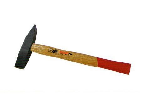 British type chipping hammer with wooden handle
